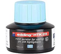 Tinta de recambio edding HTK 25 - azul claro - 25 ml - con sistema capilar, ideal para rellenar de forma limpia y sin complicaciones los resaltadores edding e-345 y e-24