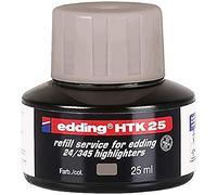 Tinta de recambio edding HTK 25 - gris - 25 ml - con sistema capilar, ideal para rellenar de forma limpia y sin complicaciones los marcadores fluorescentes edding e-345 y e-24