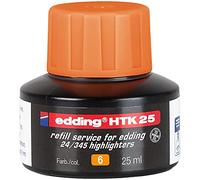 Tinta de recambio edding HTK 25 - naranja - 25 ml - con sistema capilar, ideal para rellenar de forma limpia y sin complicaciones los marcadores fluorescentes edding e-345 y e-24