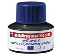 Tinta de recambio edding RMTK 25 - azul - 25 ml - con sistema capilar, ideal para rellenar de forma limpia y sin complicaciones el marcador permanente edding retract 11