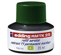 Tinta de recambio edding RMTK 25 - verde - 25 ml - con sistema capilar, ideal para rellenar de forma limpia y sin complicaciones los marcadores permanentes edding retract 11