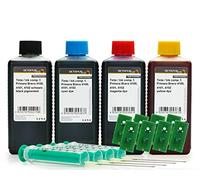 Tinta de Recambio Octopus, Tinta de Impresora con Chips en Juego Completo Compatible para Cartuchos Primera Bravo 4100, 4101, 4102, etc. Tinta de 4X 250ml, 8X Chips y jeringas de Recambio (no OEM)