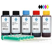 Tinta de recarga Pure Ink 5x 100 ml, tinta de impresora compatible para Canon PGI-570, CLI-571, Canon Pixma MG 5700, 5750, 5751, 5752, 5753, 6800, 6850, 6851, 6852, 6853, 7700, 7750, 7751, 7752, 7753