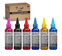 Tinta de sublimación de 6 Botellas Compatible para Epson 6 Colores T50 P50 1400 1500W R300 RX600 Impresoras, Prensa de Transferencia de Calor