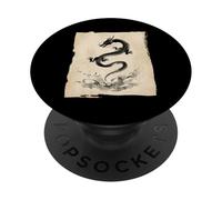 Tinta Dragón Zen Flow Japonés Sumi Art PopSockets PopGrip Adhesivo
