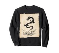 Tinta Dragón Zen Flow Japonés Sumi Art Sudadera