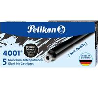 Pelikan Cartucho de tinta 4001 GTP/5, negro brillante, 5 cartuchos