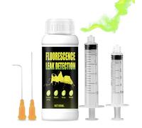 Tinta Fuga Piscina, Detector Fugas Piscina, Detección Universal de Filtraciones para Piscinas,Spas,Tuberías,Techos y Aire Acondicionado Coche,Fuerte Fluorescencia Colorante Trazador,100ml+Jeringa×2