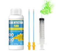 Tinta Fuga Piscina, Detector Fugas Piscina, Detección Universal de Filtraciones para Piscinas,Spas,Tuberías,Techos y Aire Acondicionado Coche,Fuerte Fluorescencia Colorante Trazador,100ml+Jeringa (B)