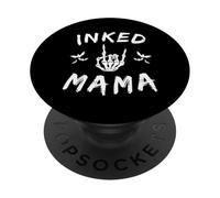 Tinta Mama Esqueleto Mano Rock Sign Bats Cool Tattoo Mom PopSockets PopGrip Adhesivo