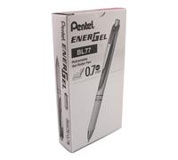 Tinta negra Pentel EnerGel Pearl RTX de 0,7 mm, caja de 12 (BL77PWP-A)
