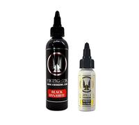 Tinta para tatuaje - KIT BLACK DYNAMITE 4oz (120ml) + WHITE ULTRA 1oz (30ml) - VIKING INK USA