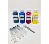 Tinta pigmentada universal de 4 colores para impresoras Epson, Brother, HP Canon, 400 ml, en total, 1 negro, 1 ciano, 1 magenta, 1 amarillo, tinta auténtica de pigmentación completa