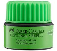 Tinta rotulador faber castell textliner fluorescente 1549 con sistema capilar color verde frasco de 30 ml