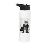 Tinta Samurai Cat Warrior - Katana japonesa de arte felino Stainless Steel Insulated Water Bottle