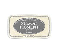 Tinta STAZON PIGMENT para vidrio y plástico color gris opaco 76x35mm. almohadilla