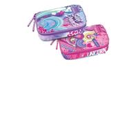 Tinta Unita 2026/2027 Estuche ovalado Jumbo niña/niño - Estuche ovalado de poliéster estampado con tirador personalizado y logotipo de microinyección - 22 x 14 x 6 cm, violeta, 1 cremallera