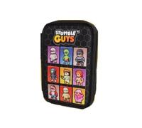 Tinta Unita Estuche escolar Stumble negro 3 cremalleras completo 21 x 13 x 7 cm + llavero de regalo, Negro , Estuche