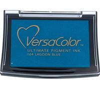 Tinta VERSACOLOR Color Azul Laguna Opaca 95x65mm. Almohadilla. Tinta Textura densa, Resistente. Ideal Manualidades, Scrapbooking en Papel, Madera y cartón.