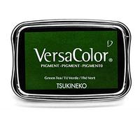 Tinta VERSACOLOR Color té Verde Opaca 95x65mm. Almohadilla. Tinta Textura densa, Resistente. Ideal Manualidades, Scrapbooking en Papel, Madera y cartón.