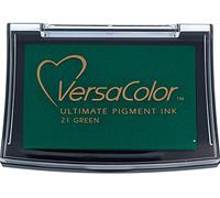 Tinta VERSACOLOR Color Verde Opaca 95x65mm. Almohadilla. Tinta Textura densa, Resistente. Ideal Manualidades, Scrapbooking en Papel, Madera y cartón.