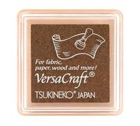 Tinta VERSACRAFT para textil color marron Cafe au lait 33x33mm. Almohadilla