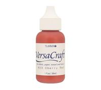 Tinta VERSACRAFT para textil color naranja Cherry Red recarga 30ml. Bote cánula