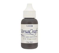 Tinta VERSACRAFT para textil color negro Espresso recarga 30ml. Bote cánula
