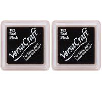 Tinta VERSACRAFT para textil color negro real 33x33mm. Almohadilla (Paquete de 2)