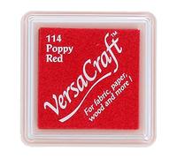 Tinta VERSACRAFT para textil color rojo amapola 33x33mm. Almohadilla