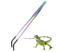 Tintas de alimentación de reptiles - Tweeze de 10.63 pulgadas, herramienta de alimentación curva, accesorio de cabezal de silicona sin deslizamiento | Alimentador de terrario para las arañas lagartos