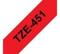 tintasycartuchos.com Brother tze451 Cinta laminada generica de Etiquetas - Texto Negro sobre Fondo Rojo - Ancho 24mm x 8 Metros