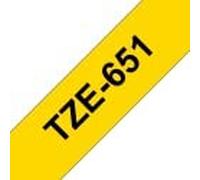 tintasycartuchos.com Brother tze651 Cinta laminada generica de Etiquetas - Texto Negro sobre Fondo Amarillo - Ancho 24mm x 8 Metros