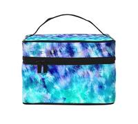 Tinte Anudado Azul Turquesa Acuarela, Bolsa de Maquillaje Bolsa de cosméticos Bolsa de Aseo de Viaje portátil Estuche para lápices