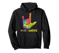 Tinte Be Kind ASL Love con lenguaje de señas para mano, conciencia sobre el autismo Sudadera con Capucha