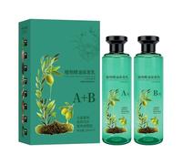 Tinte capilar con aceites esenciales botánicos para hombres mujeres, cobertura de raíz a puntas, 260 ml x 2, fórmula larga duración, color negro natural, castaño oscuro té con leche.