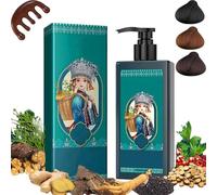 Tinte capilar con extracto vegetal para canas, champú de color natural de larga duración, fórmula suave a base de plantas, cubre las canas al instante, suaviza y da brillo (Dark Brown)