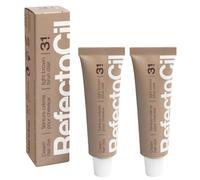 Tinte capilar en crema RefectoCil (paquete de 2) - Tinte profesional para un color duradero - Casta o claro (n. 3.1)