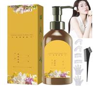 Tinte Capilar Nutritivo A Base De Plantas,300 Ml, Tinte Floral De Un Solo Agente,Champú Natural Y De Larga DuracióN Para Cubrir Canas,Suaviza Y Da Brillo Para Hombres Y Mujeres (Marrón oscuro, Talla)