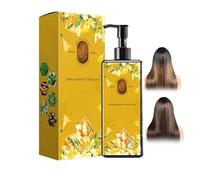 Tinte capilar nutritivo a base de plantas, champú tinte natural de larga duración, tinte floral en dosis única a base de plantas, cobertura uniforme y natural de las canas (Negro castaño)