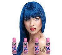 Tinte capilar semi-permanente de Crazy Color Pack de 4 botes (Capri Blue - azul resplandor)