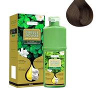 Tinte capilar vegetal de larga duración, champú con efecto mousse de burbujas, extracto puro de plantas para canas, fórmula nutritiva suave, cobertura rápida para hombres y mujeres (Coffee Brown)