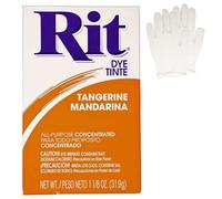 Tinte concentrado multiusos en polvo, paquete individual con guantes de plástico para ropa, decoración y manualidades, color mandarina