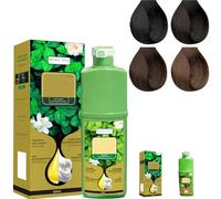 Tinte de cabello de espuma a base de plantas de larga duración, champú de tinte de burbujas, color agradable y fácil, champú de negro para mujeres y hombres, (Brown black,1pc)