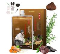 Tinte de cabello de extracto de planta para cabello gris, pelos de larga duración y de color natural champú de color, crema de la naturaleza HA-IR Tinte, tintes a base de plantas (chestnut brown)