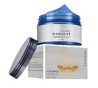 Tinte de cera para el cabello azul, tinte temporal para el pelo, cera de barro, crema lavable, cera para el cabello, no grasosa, mate, peinado, cera temporal, cera de peinado para fiestas