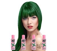 Tinte de pelo Crazy Color semipermanente, color verde esmeralda, 100 ml, 4 botes