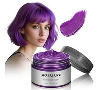 Tinte de pelo morado, color temporal, crema de cera para el cabello, instantánea, para cosplay, fiesta de Halloween (morado)