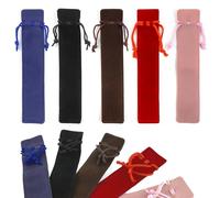 Tinte Ink Estuche para bolígrafos 1, 5, 10, material de terciopelo de lujo con cuerdas, regalo corporativo ideal para colegas y entusiastas de los bolígrafos. Perfecto para el trabajo y eventos (azul,