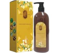 Tinte nutritivo a base de plantas, champú de larga duración y tinte natural para cubrir las canas, tinte floral de un solo agente, efecto instantáneo en minutos, suaviza y da brillo (marrón oscuro)